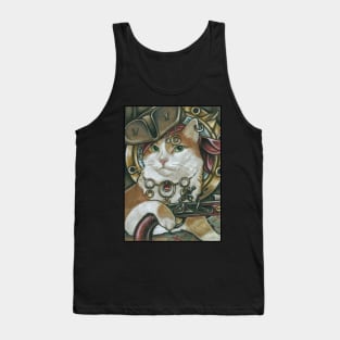 Pirate Cat - Orange and White - Cat Tank Top